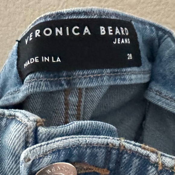 Veronica Beard Crosbie Wide Crop Jeans 28 Lakeshore Light Wash Denim Designer - Picture 13 of 13